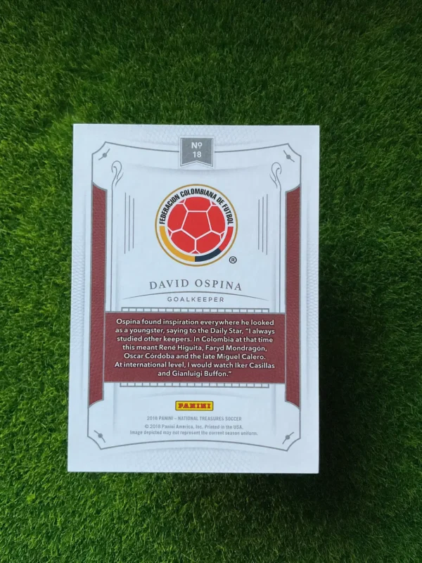 2018 Panini National Treasures David Ospina Ruby Parallel 21/50 - Image 2