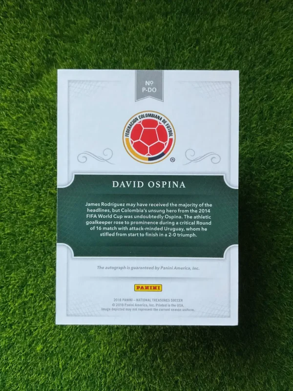 2018 Panini National Treasures David Ospina Penmanship Auto 09/10 - Image 2