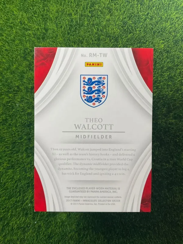2017 Panini Immaculate Collection Theo Walcott Remarkable Patch 03/35 - Image 2