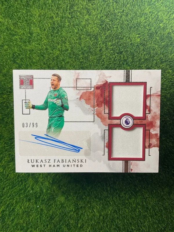 2019-20 Panini Impeccable Łukasz Fabiański Dual Patch Auto 03/99