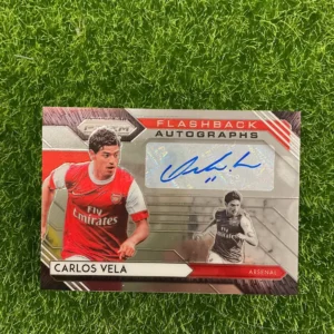 2020-21 Panini Prizm Premier League Carlos Vela Flashback Autographs Red Prizm Auto