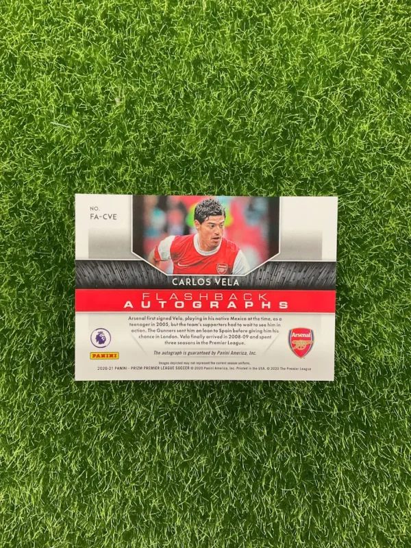 2020-21 Panini Prizm Premier League Carlos Vela Flashback Autographs Red Prizm Auto - Image 2