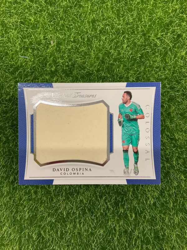 2018 Panini National Treasures David Ospina Colossal Sapphire Patch 03/35