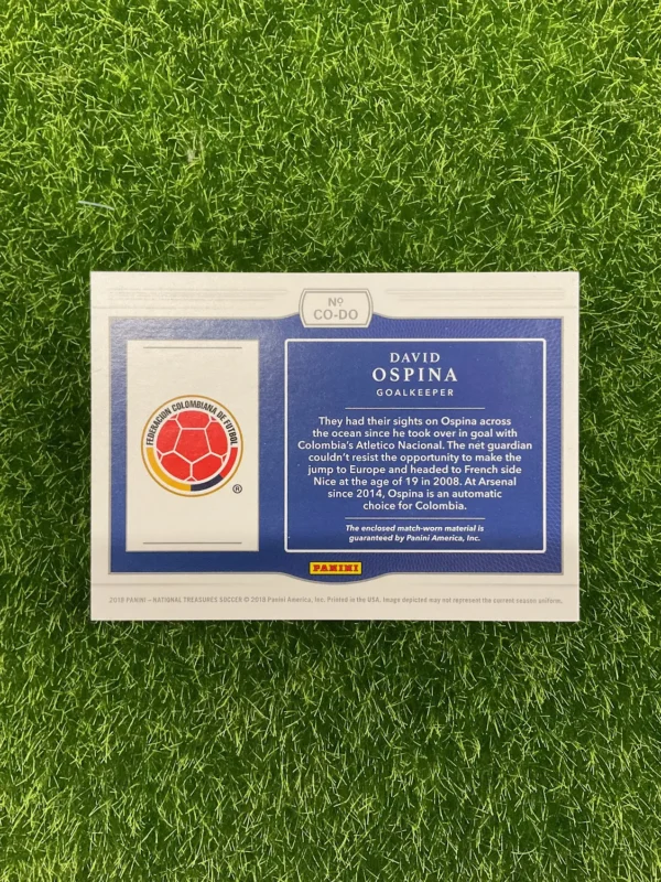 2018 Panini National Treasures David Ospina Colossal Sapphire Patch 03/35 - Image 2