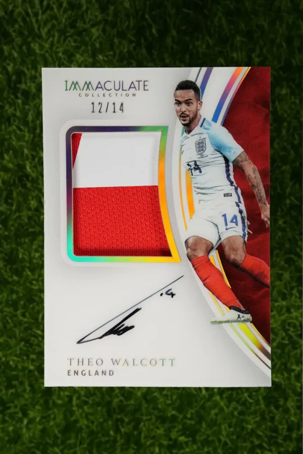 2017 Panini Immaculate Collection Theo Walcott Prime Patch Auto 12/14