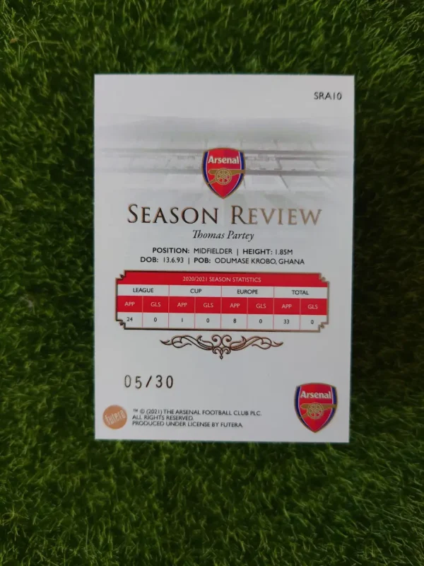 2021 Futera Arsenal Thomas Partey Season Review 05/30 - Image 2