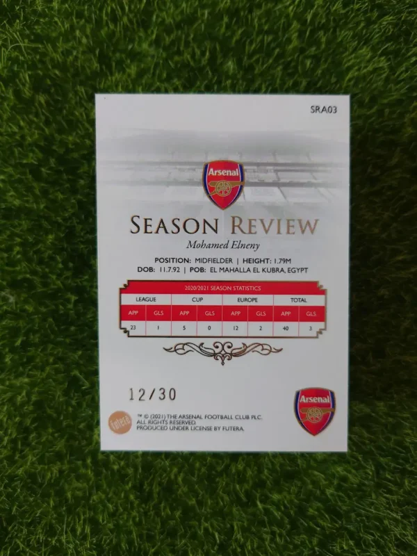 2021 Futera Arsenal Mohamed Elneny Season Review 12/30 - Image 2