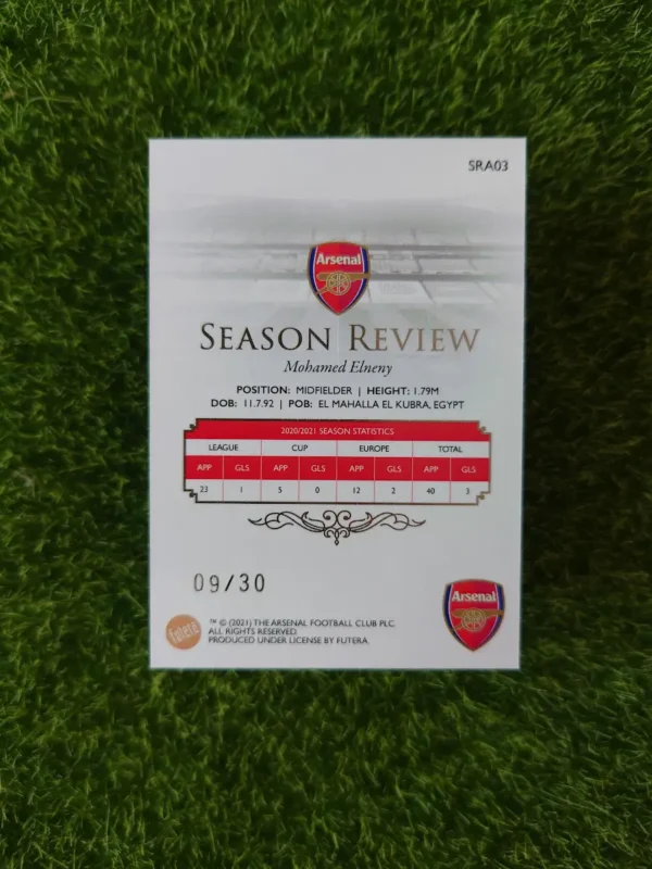 2021 Futera Arsenal Mohamed Elneny Season Review 09/30 - Image 2