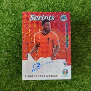 2021 Panini Mosaic UEFA Euro Timothy Fosu-Mensah Scripts Red Mosaic Rookie Auto