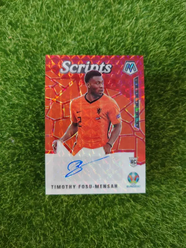 2021 Panini Mosaic UEFA Euro Timothy Fosu-Mensah Scripts Red Mosaic Rookie Auto