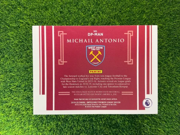 2019-20 Panini Impeccable Michail Antonio Dual Patch 13/99 - Image 2