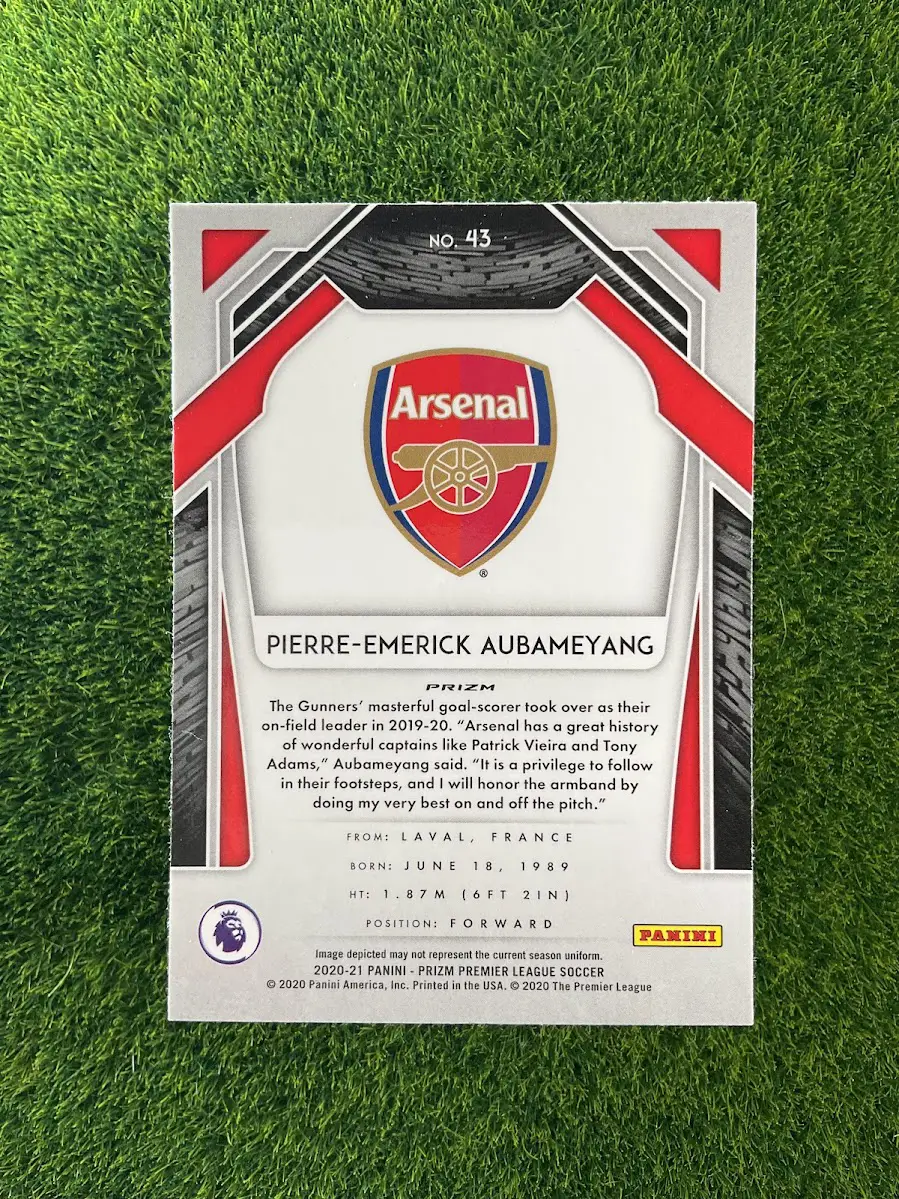 2020-21 Panini Prizm Premier League Pierre-Emerick Aubameyang Hyper Prizm - Image 2