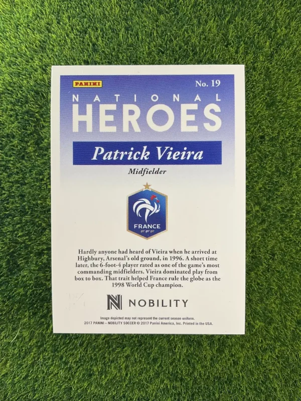 2017 Panini Nobility Patrick Vieira National Heroes Holo Parallel - Image 2