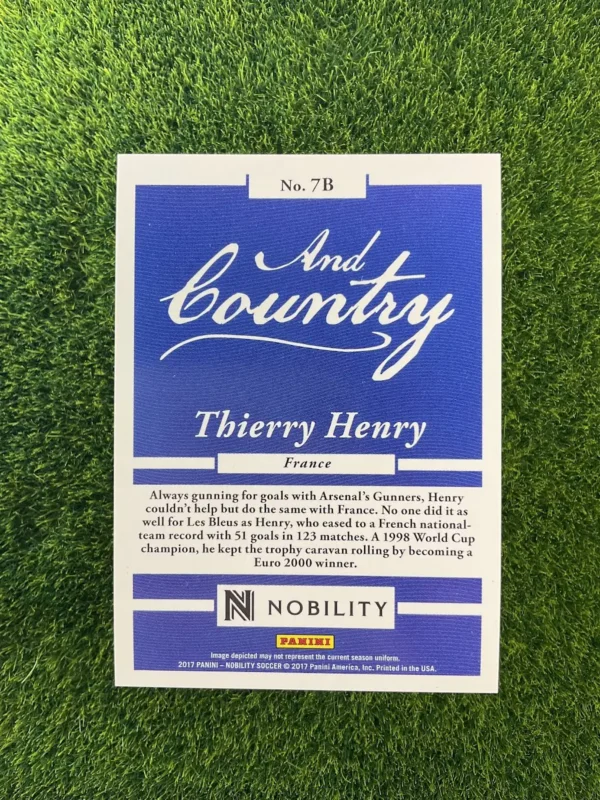 2017 Panini Nobility Thierry Henry And Country Holo Parallel - Image 2