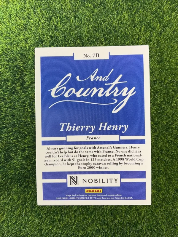 2017 Panini Nobility Thierry Henry And Country Holo Parallel - Image 2