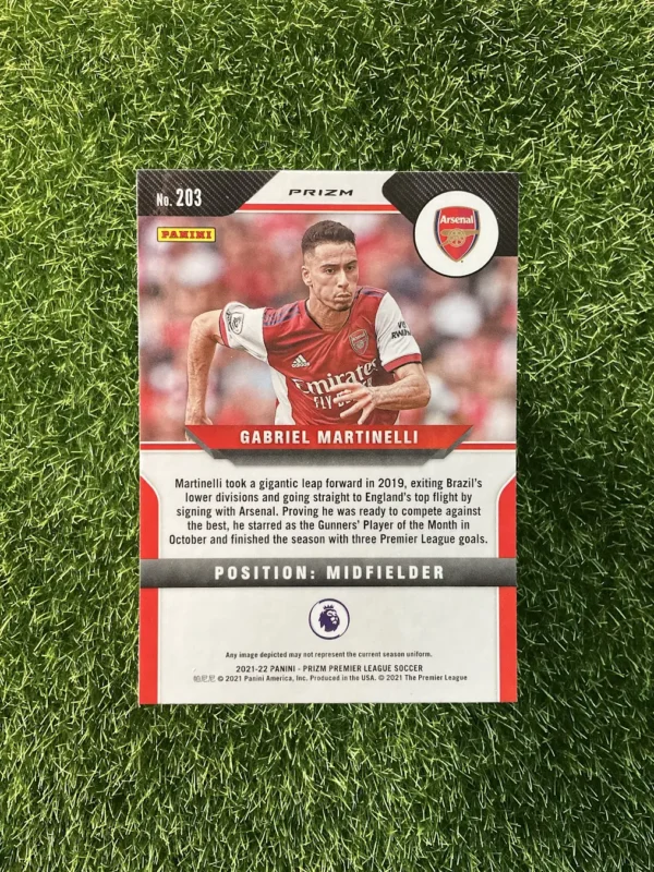 2021-22 Panini Prizm Premier League Gabriel Martinelli Silver Prizm Rookie - Image 2