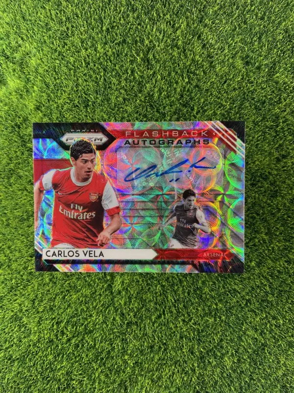 2020-21 Panini Prizm Premier League Carlos Vela Flashback Autographs Hyper Prizm Auto