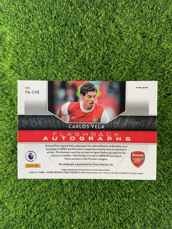 2020-21 Panini Prizm Premier League Carlos Vela Flashback Autographs Red Prizm Auto - Image 2