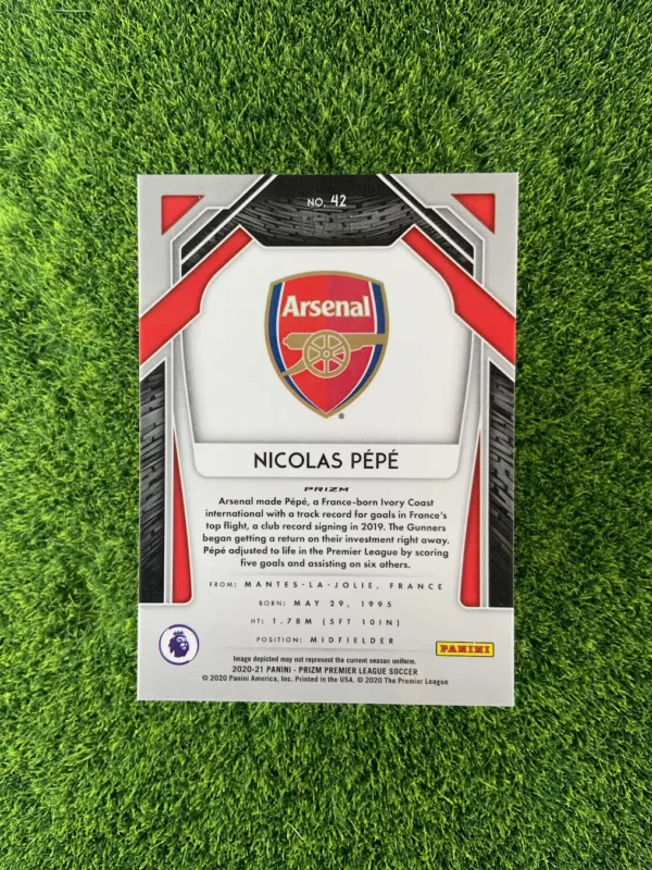 2020-21 Panini Prizm Premier League Nicolas Pépé Orange Prizm - Image 2
