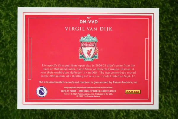 2020-21 Panini Impeccable Virgil van Dijk Dual Patch 22/25 - Image 2