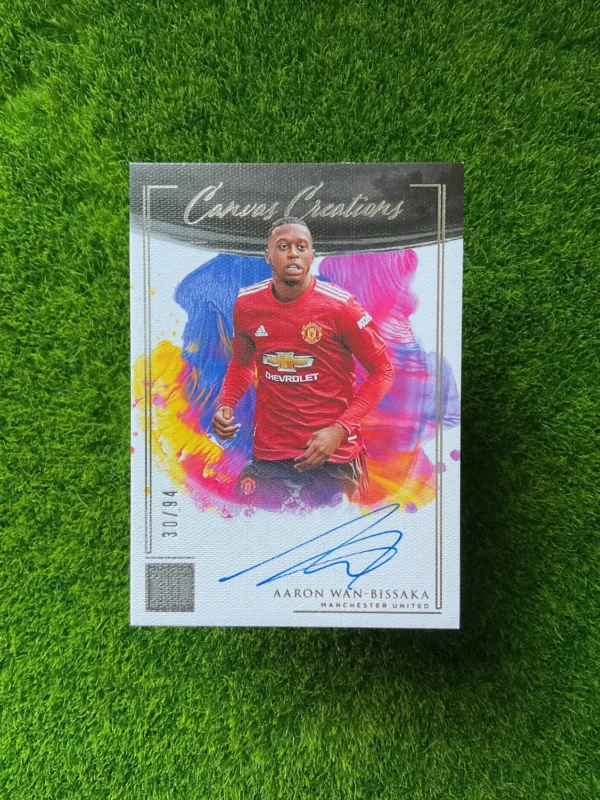 2020-21 Panini Impeccable Aaron Wan-Bissaka Canvas Creations Auto 30/94