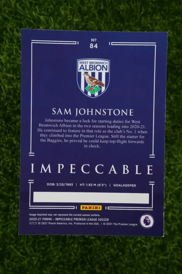 2020-21 Panini Impeccable Sam Johnstone RC 46/75 - Image 2