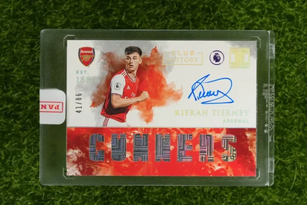 2019-20 Panini Impeccable Kieran Tierney Club History Gunners Patch Auto 41/86