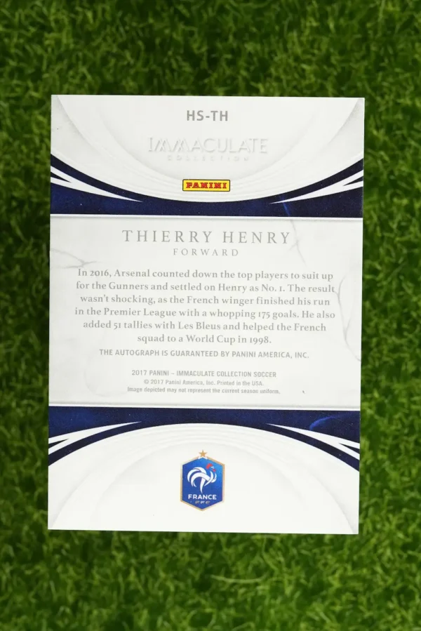 2017 Panini Immaculate Collection Thierry Henry Historical Significance Auto 04/25 - Image 2