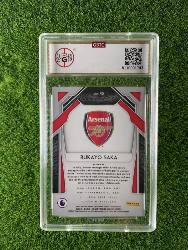 2020-21 Panini Prizm Bukayo Saka Pink Wave Prizm - Image 2
