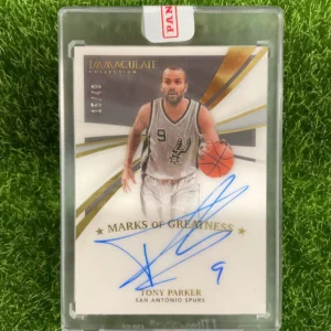 2020-21 Panini Immaculate Collection Tony Parker Marks of Greatness Auto 15/49