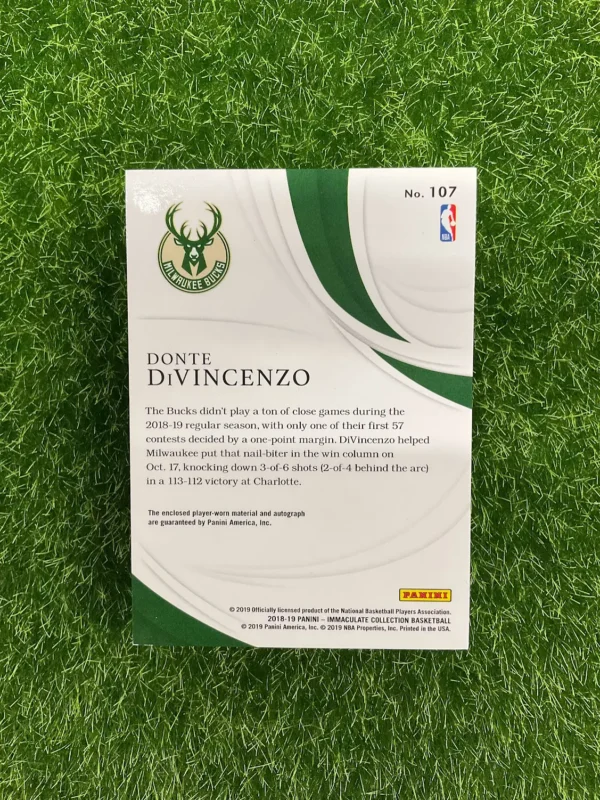 2018-19 Panini Immaculate Collection Donte DiVincenzo Rookie Patch Auto 40/99 - Image 2