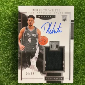 2017-18 Panini Impeccable Derrick White Elegance Rookie Patch Auto 04/99
