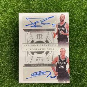 2021-22 Panini National Treasures Tony Parker & Manu Ginobili Dual Autographs 05/25