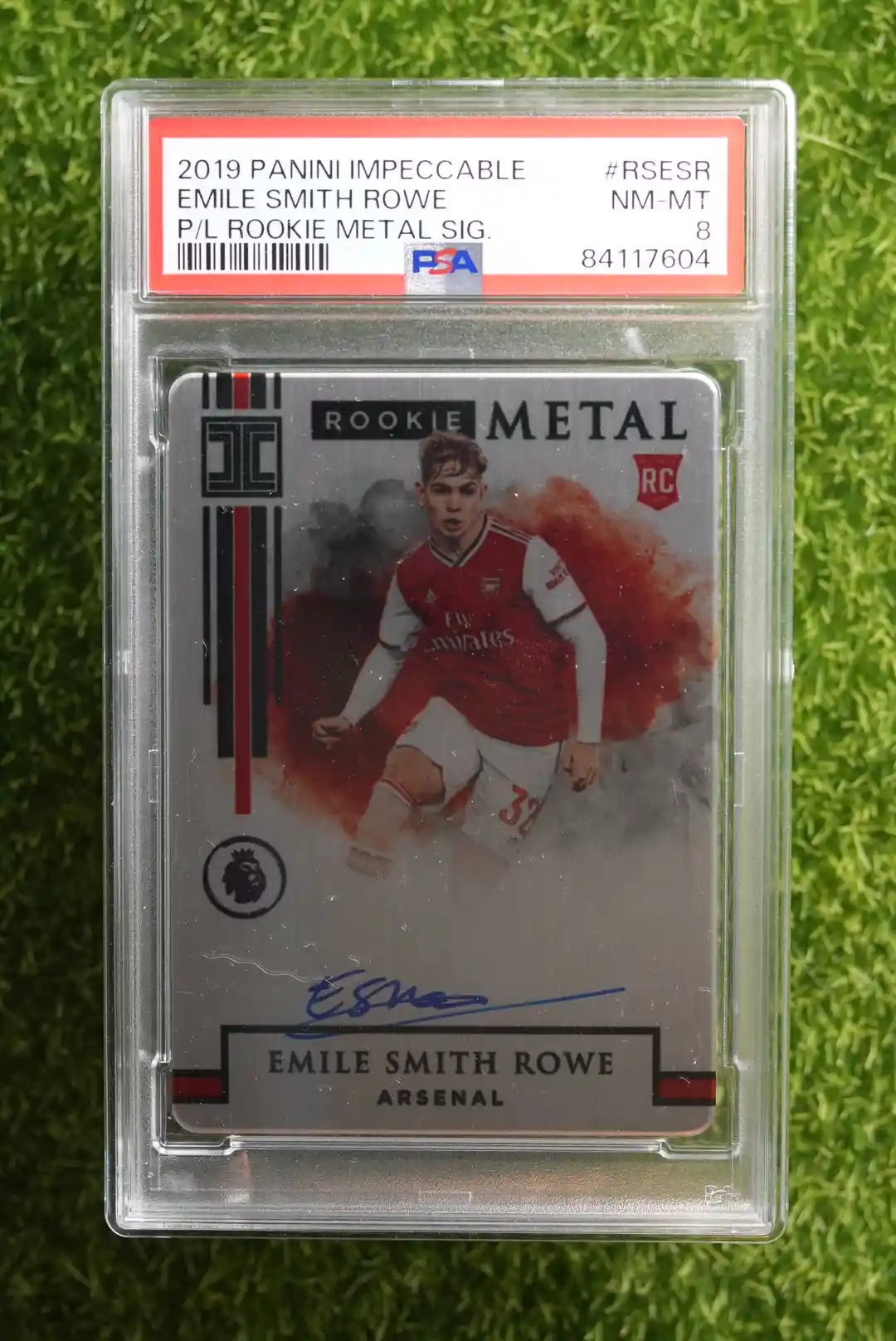 2019-20 Panini Impeccable Emile Smith Rowe Rookie Metal Signatures 7/25