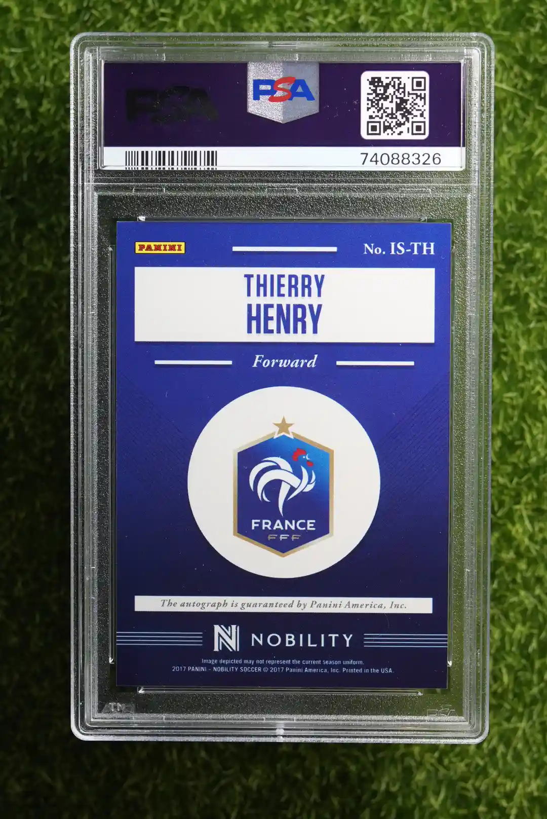 2017 Panini Nobility Thierry Henry Iconic Signatures Gold 5/15 - Image 2