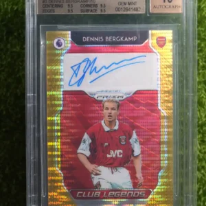 2019-20 Panini Prizm Dennis Bergkamp Club Legends Signatures Gold Breakaway Prizm 07/10