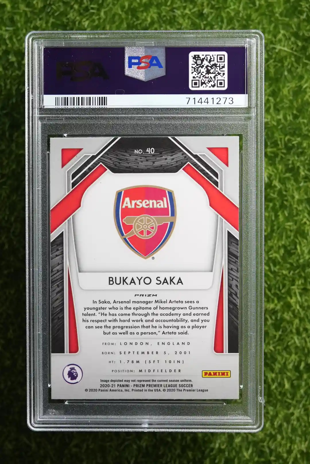 2020-21 Panini Prizm Bukayo Saka Silver Prizm - Image 2