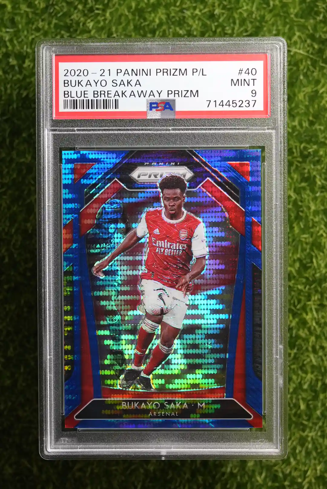 2020-21 Panini Prizm Bukayo Saka Blue Breakaway Prizm 36/195