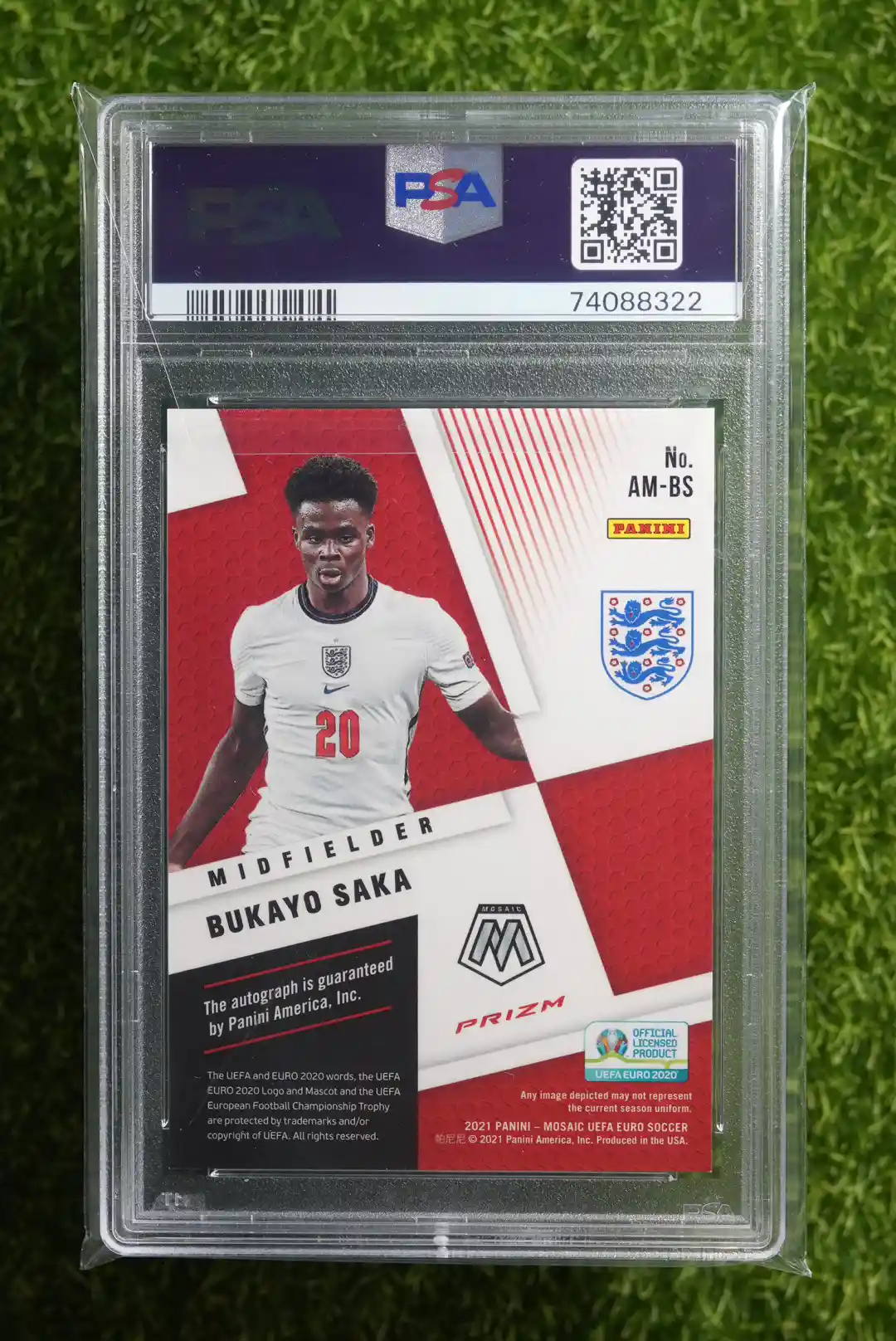 2020 Panini Mosaic UEFA Euro Bukayo Saka Autographs Circles - Image 2