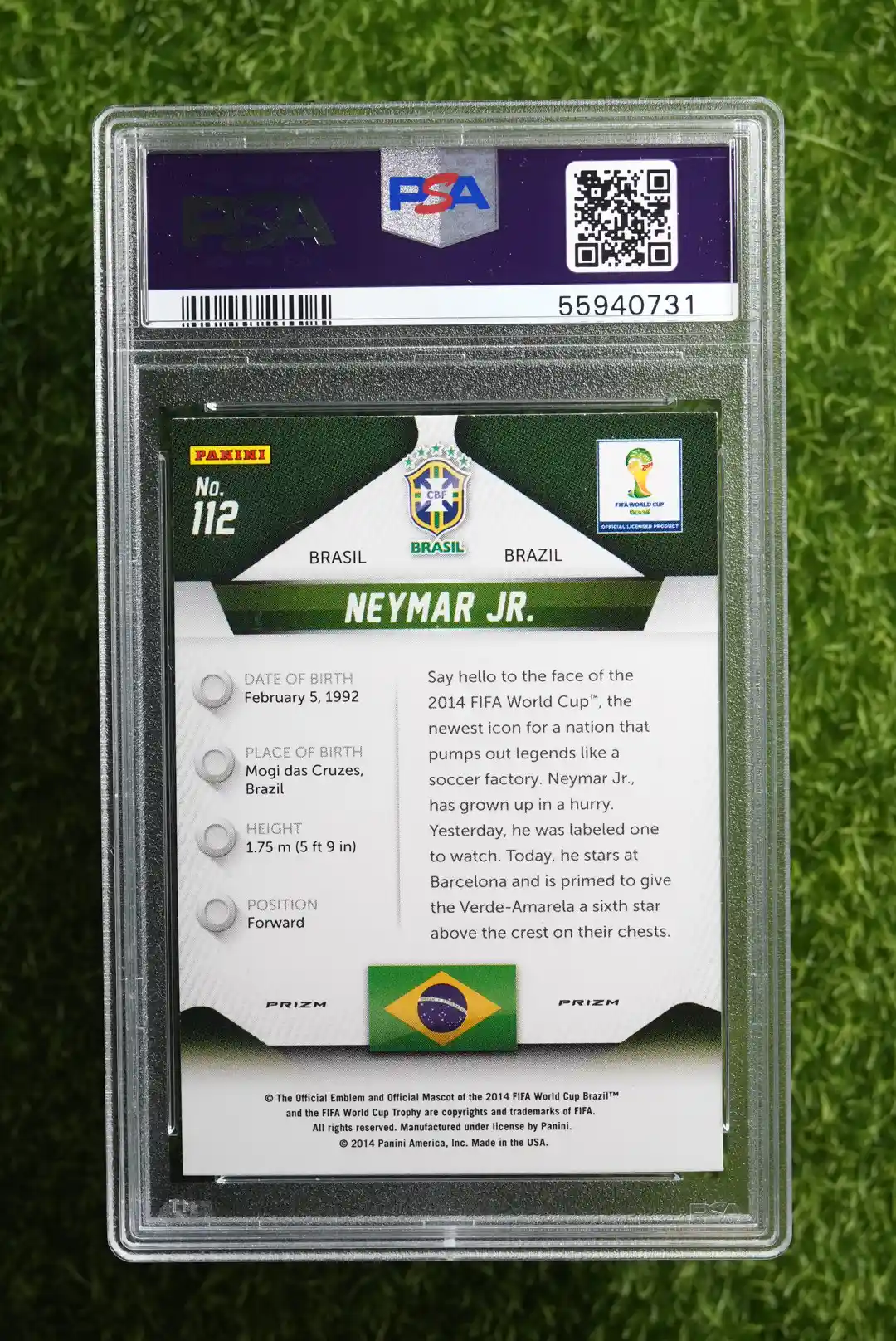 2014 Panini Prizm World Cup Neymar Jr. Silver Prizm - Image 2