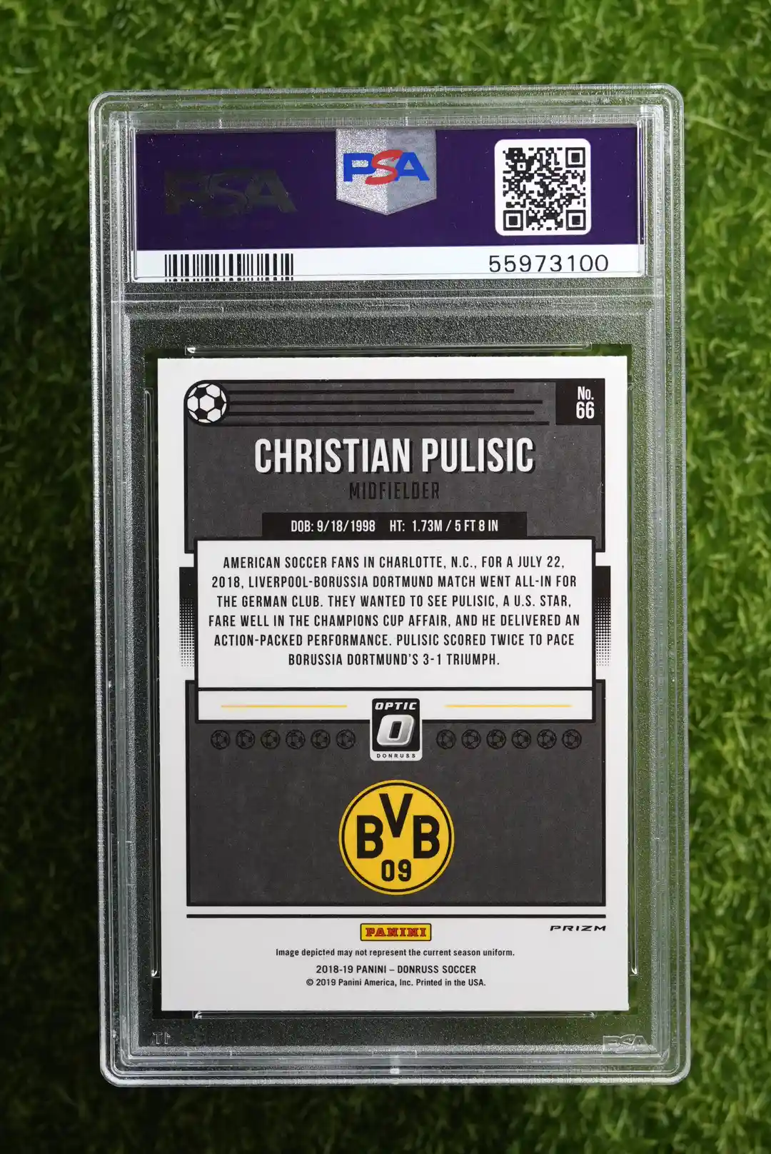 2018-19 Donruss Optic Christian Pulisic Holo - Image 2