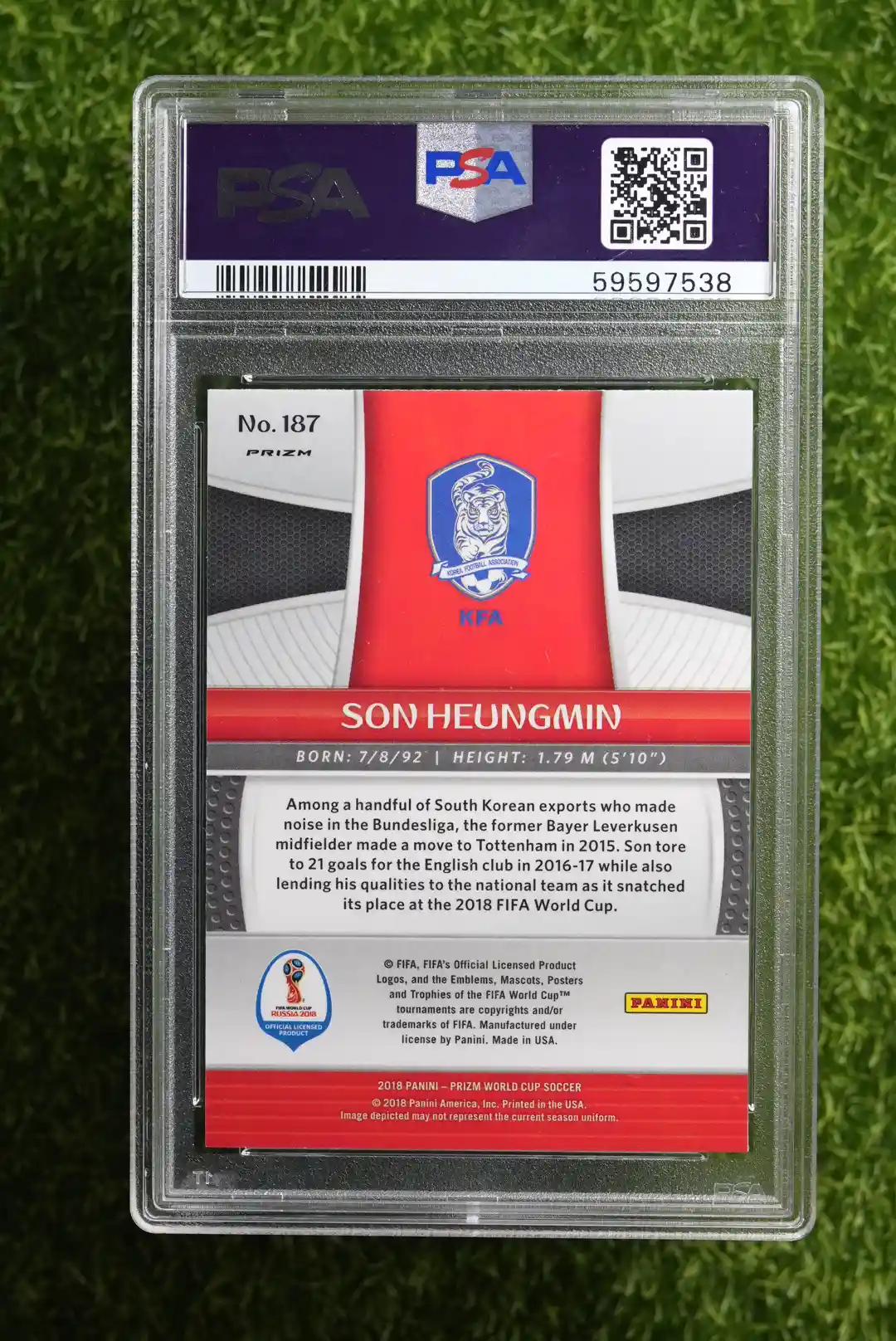 2018 Panini Prizm World Cup Son Heung-min Silver Prizm - Image 2
