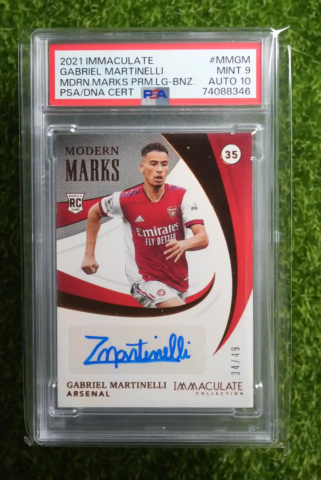 2021 Panini Immaculate Collection Gabriel Martinelli Modern Marks Bronze Auto 34/49
