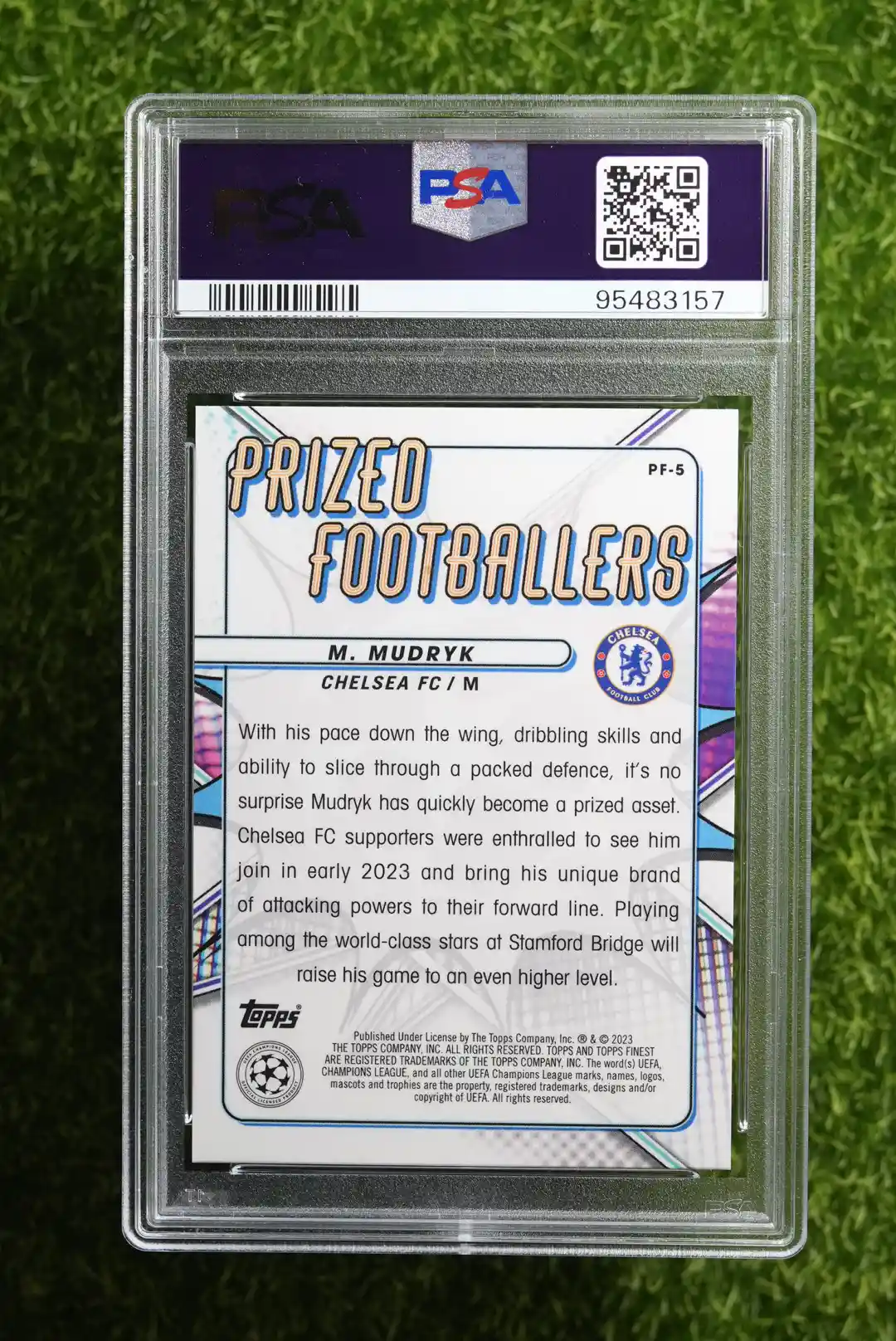 2022-23 Topps Finest UEFA Club Competitions Mykhailo Mudryk Prized Footballers Rose Gold 55/75 - Image 2