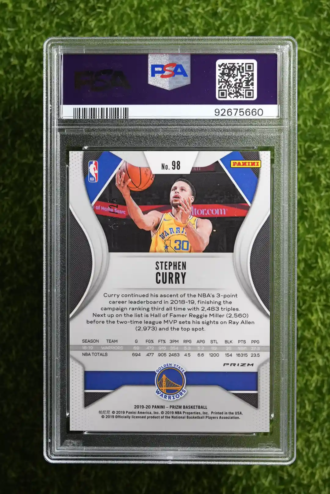 2019-20 Panini Prizm Stephen Curry Green Pulsar Prizm - Image 2