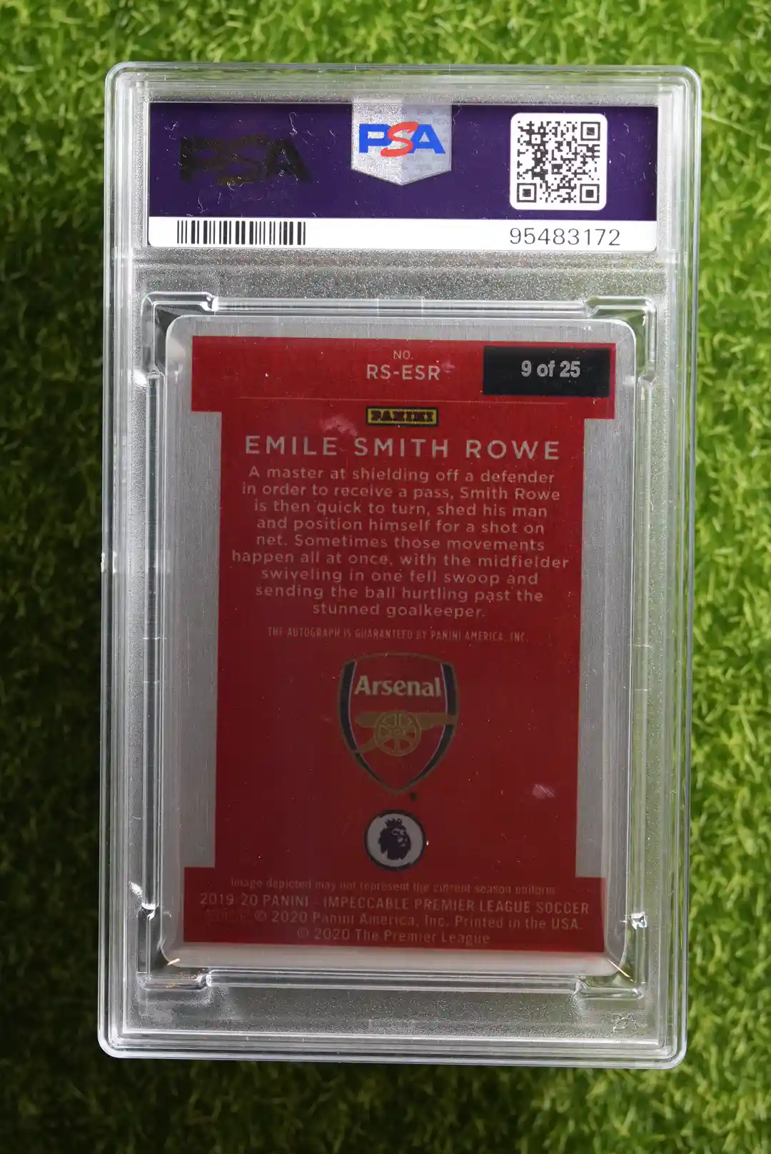 2019-20 Panini Impeccable Emile Smith Rowe Rookie Metal Signatures 9/25 - Image 2