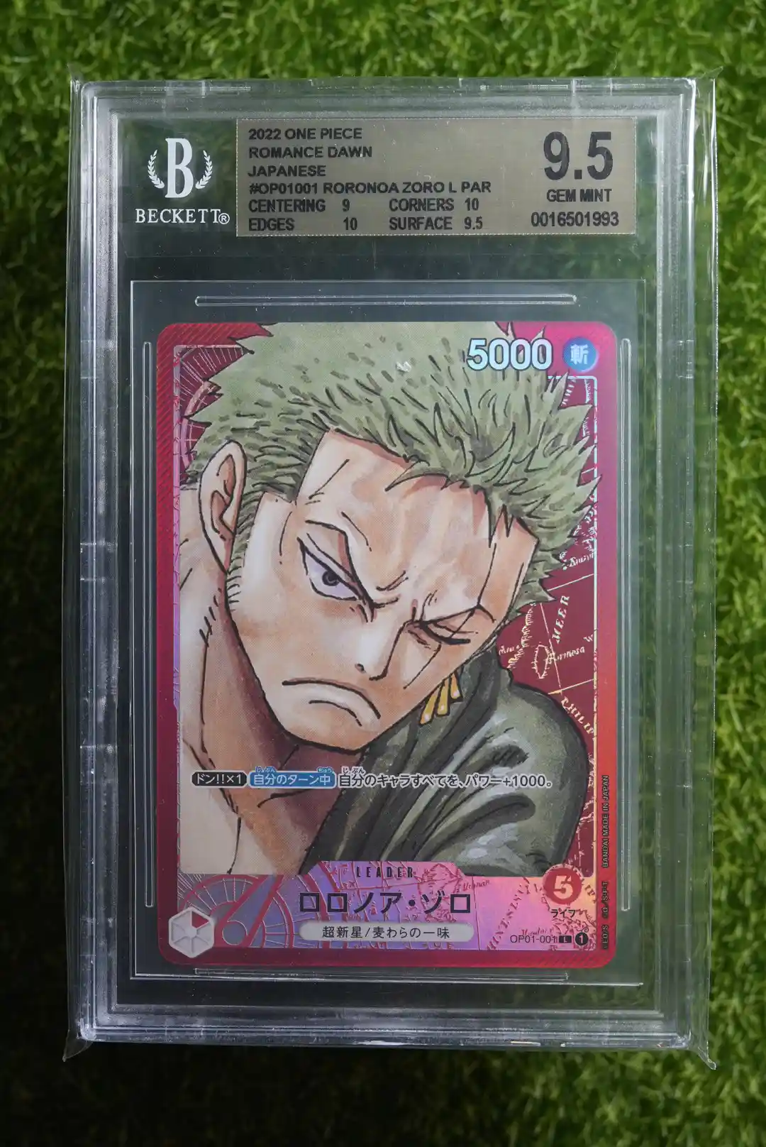 2022 One Piece Japanese Romance Dawn Roronoa Zoro Leader Alternate Art OP01-001