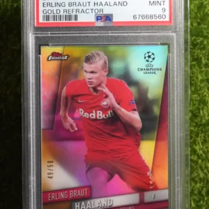 2019-20 Topps Finest UEFA Champions League Erling Haaland Gold Refractor 49/50