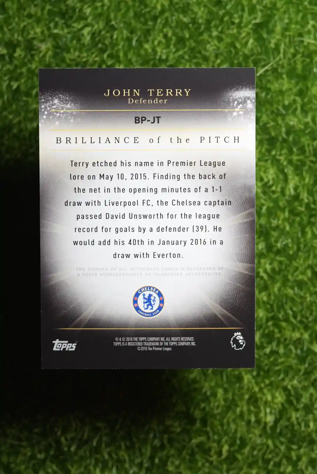 2016-17 Topps Premier Club John Terry Brilliance of the Pitch Auto 04/25 - Image 2