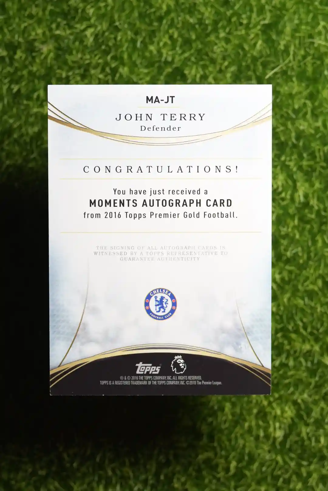 2016 Topps Premier Gold John Terry Moments Autograph 07/11 - Image 2